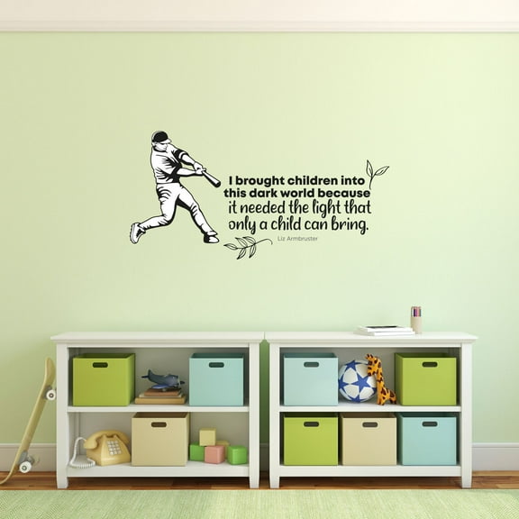 Dark World Baseball Sports Quote Cartoon Quotes Decors Wall Sticker Art Design Decal for Girls Boys Kids Room Bedroom Nursery Kindergarten Home Decor Stickers Wall Art Vinyl Decoration (20x40 inch)