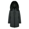 thumbnail image 7 of Women's Long Sleeve Hooded Jacket Outdoor Wind Warm Overcoat Windbreaker Winter, 7 of 7