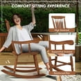 thumbnail image 6 of Outsunny 350 lbs Outdoor Wood Rocking Chair with High Back for Patio Teak, 6 of 9