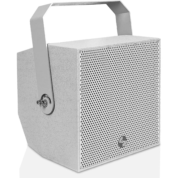 Sound Town 2-Way 6.5" Weatherproof IP66 Coaxial Loudspeaker with Surface-Mount U-Bracket for Outdoor Installations, 70V/100V/8Ω, Gray (TITAN-6G)