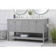 thumbnail image 2 of Elegant Decor Theo 60" Steel and Solid Wood Single Bathroom Vanity in Gray, 2 of 8