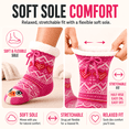 thumbnail image 2 of Girls Cabin Socks, Soft Sole Sweater Knit with Non-Slip Silicone Grippers, PINK, M/L, 2 of 9