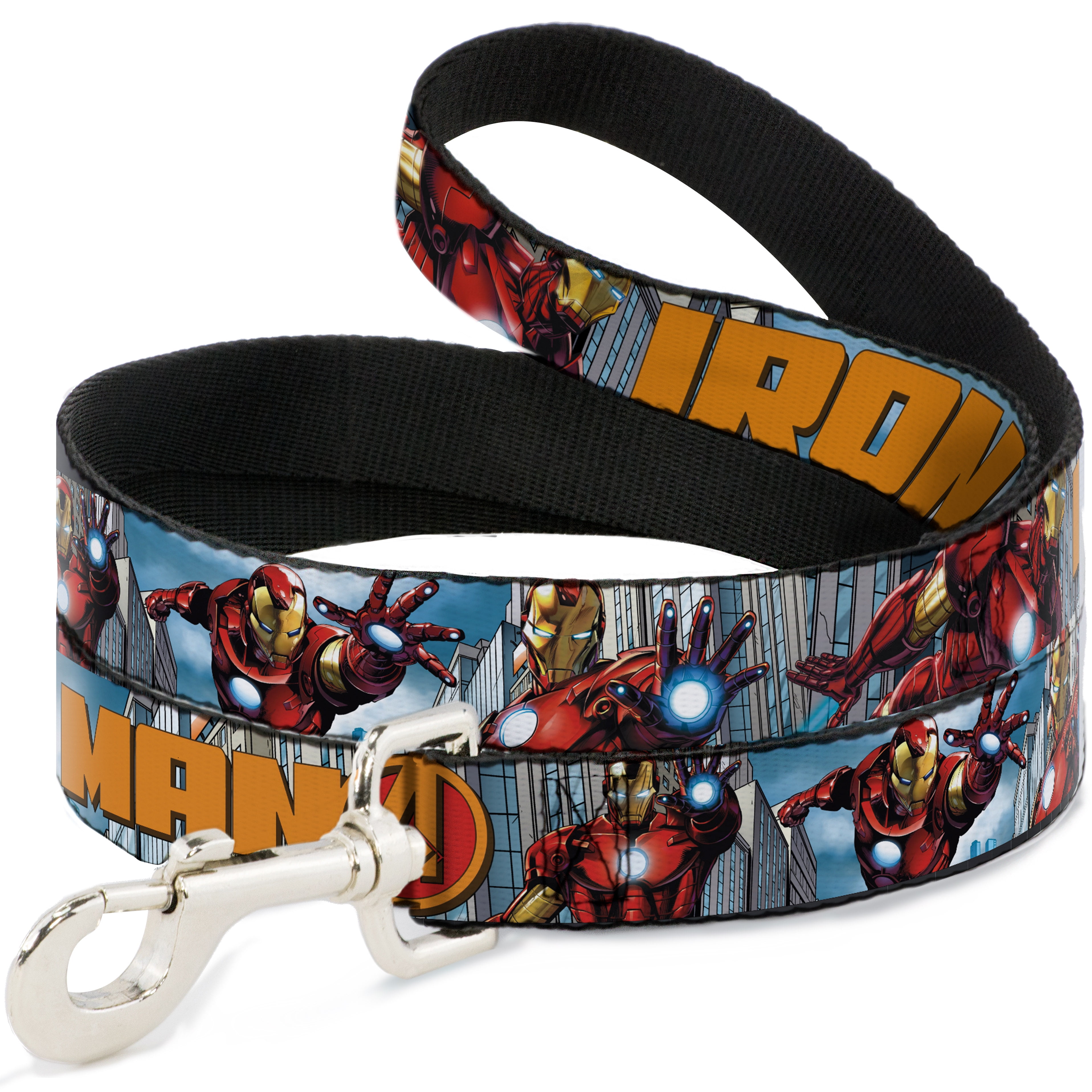 marvel avengersdog leash 6 feet iron man w avengers logo cityscape 6 x 1 0 walmart com walmart com