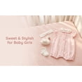 thumbnail image 6 of ZACPNCV Baby Girl Romper Short Sleeve Baby Bodysuit Pleated Romper Jumpsuit Infant Girl Clothes Pink 6-9 Months, 6 of 7