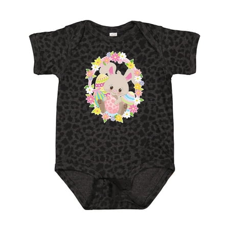 

Inktastic Easter Bunny with Flowers and Easter Eggs Gift Baby Boy or Baby Girl Bodysuit