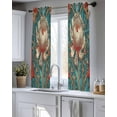 thumbnail image 5 of William Morris Plant Floral Sheer Curtains 39 Inch Length 2 Panels Set for Living Room/Bedroom, Retro Lotus Flower Leaves Kitchen Curtains Grommet Semi-Sheer Curtains Window Treatments 27.5"x39"x2, 5 of 7