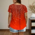 thumbnail image 4 of Cinvoph T-Shirts d'Été Grande Taille pour Femmes Col Rond Imprimé Manches Courtes Hauts Décontractés Blouses de Bureau Amples, 4 of 6