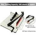 thumbnail image 5 of Heavy Duty Paper Cutter, 12" Guillotine Paper Cutter,500 Sheets Capacity Paper Trimmer with Double Safety Protection&Durable HSS Blade for Cutting Paper, Leather, PVC,Non-Woven Fabrics,for Office Home, 5 of 6