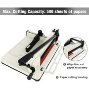 17 inch Guillotine Paper Cutter,500 Sheets Capacity Heavy Duty Paper Trimmer with Double Safety Protection&Durable HSS Blade