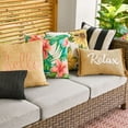 thumbnail image 5 of Better Homes & Garden Hello Reversible Tropical Outdoor Pillow with Satin Embroidery, 19" x 19", 1 per pack, 5 of 8