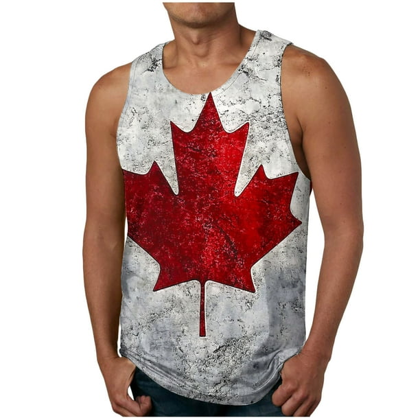 Camiseta sin mangas de cuello redondo para hombre, ropa de ocio, fitness, para el hogar, pijama, camiseta con estampado a color, blusa deportiva de poliéster para hombre