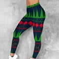 thumbnail image 2 of QIUOMBBP Workout Leggings for Women Butt Lifting Tummy Control High Waisted Yoga Pants Christmas Graphic Print Legging Tights, Navy, XXL, 2 of 10