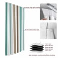thumbnail image 6 of Brown Stripe Blackout Curtains for Bedroom/Living Room, Pinch Pleated Black Out Curtains, Ombre Geometric Teal Green Vertical Striped Room Darkening Window Drapes with Hooks 2 Panels, 39"x70", 6 of 8