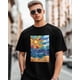 thumbnail image 1 of Camisetas de manga corta con diseño abstracto de sol y océano para hombre, camisetas de cuello redondo, 1 of 8