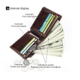 thumbnail image 3 of Cartera para hombre de piel auténtica, billetera plegable para hombre, tarjetero con ventana para identificación, caja de regalo, 3 of 6