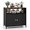 Black, variant on RELAX4LIFE Wicker Outdoor Bar Cabinet - PE Rattan Patio Bar Table w/Acacia Wood Countertop, Open Shelf & 2 Doors, Buffet Sideboard Organizer for Garden Backyard Pool, Outside Storage Cabinet (Grey)
