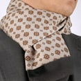 thumbnail image 1 of Tan Brown Mens Silk Scarf - Designer neck scarf for winters, 1 of 1