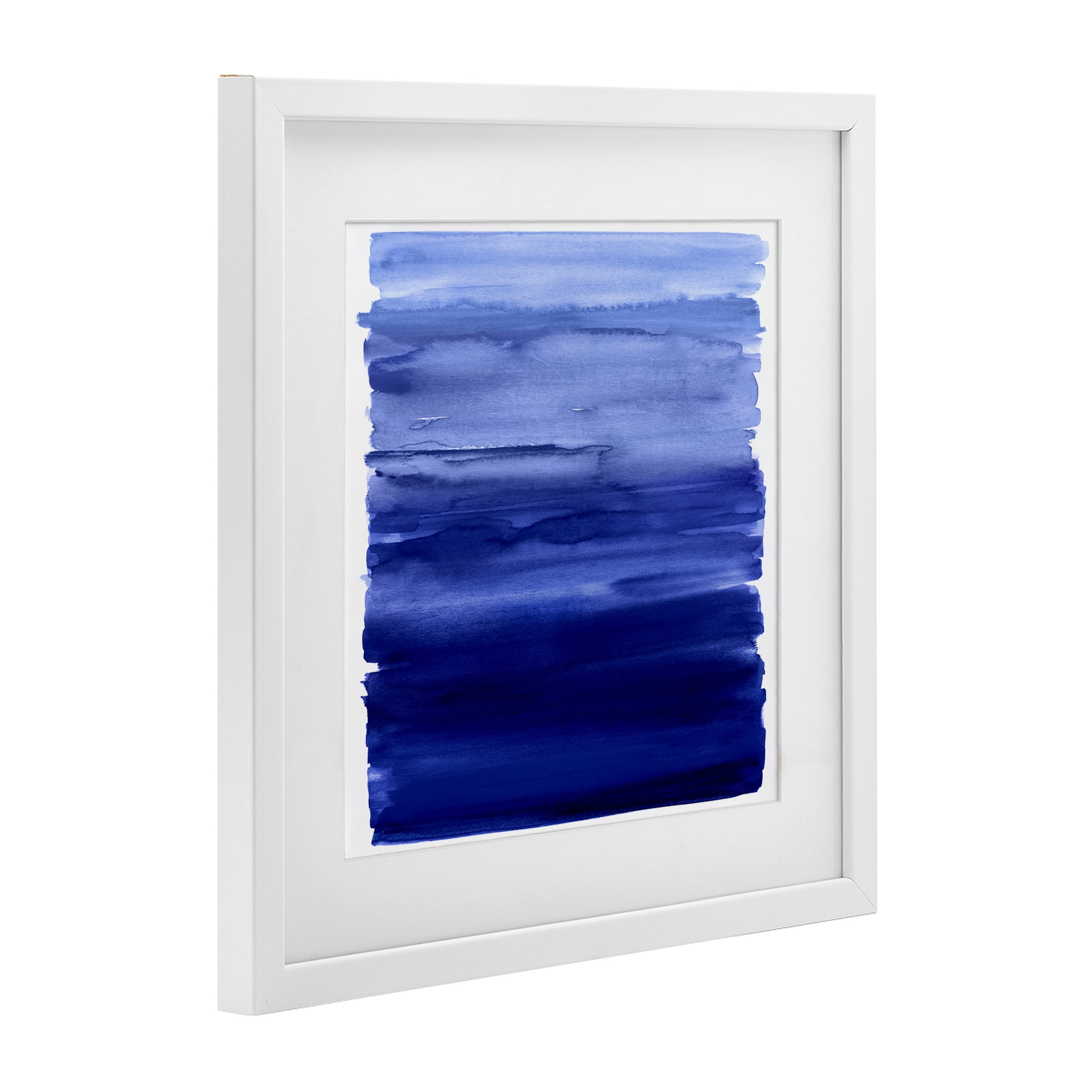 Stupell Industries Indigo Ombre Gradient White Framed Print Under Glass, design by Allie Corbin