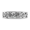 thumbnail image 4 of Sterling Silver Rhodium-plated Cut-Out Polished Wave Band Ring, 4 of 6