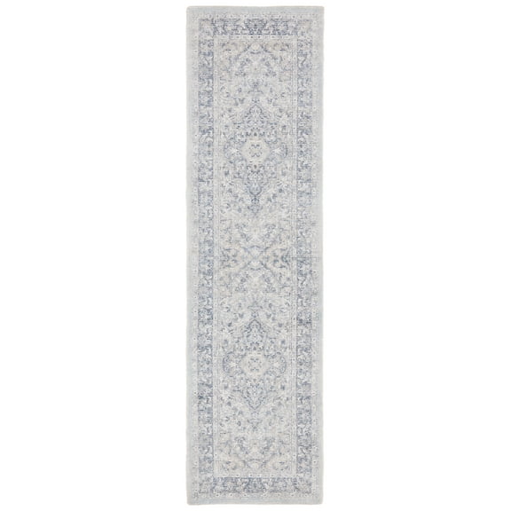 SAFAVIEH Restoration Vintage Fletcher Medallion Runner Rug, Ivory/Blue, 2'3" x 9'