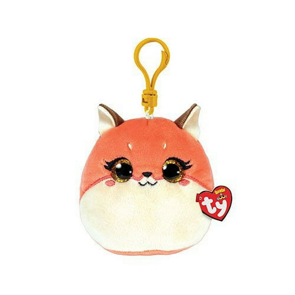 TY Mini Beanie Squishies (Squish-A-Boos) Plush - ROXIE the Fox (3 Inch) Key Clip