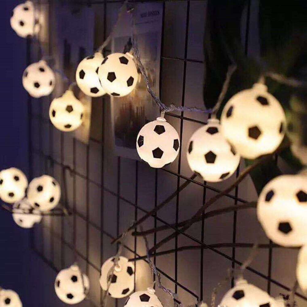 20 LEDs Football String Lights Soccer Ball Night Light Garlands Home Party Decor 