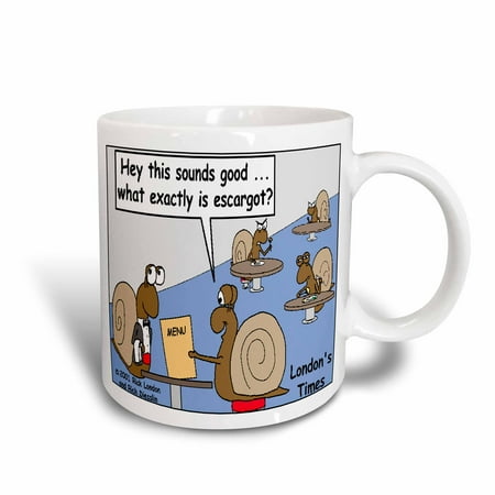 Ceramic Escargot - 3dRose Snail Orders Escargot , Ceramic Mug, 11-ounce