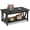 Charcoal Black, variant on SolaceHue Coffee Table for Living Room, 43" Framhouse Coffee Table with 2 Storage Drawers, Modern Center Table with Open Display Area, Elegant Curved Base, Rustic Brown
