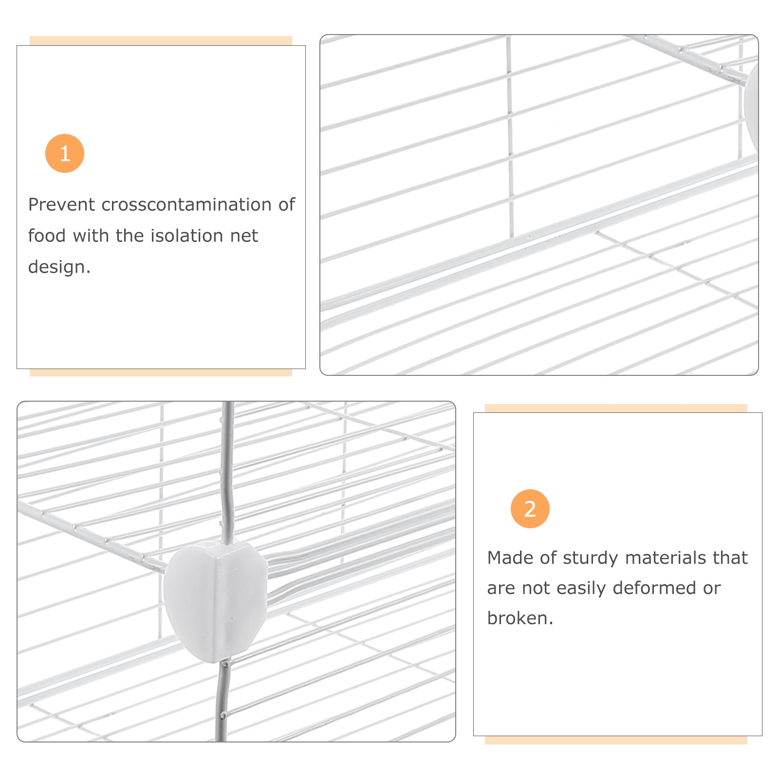 WHAMVOX Refrigerator Shelf Divider Adjustable Fridge Shelf Organizer Freezer Storage Divider Wire Shelf Rack Organizer For Freezer Closet Organization