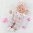 thumbnail image 5 of ZITA ELEMENT 12 Inch Baby Doll With Clothes Accessories Playset - 6 Pcs 12" Doll with Pink Romper Outfit, Headband, Socks, Pacifier, Bottle | Gift Ready in Box, 5 of 7