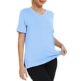 thumbnail image 2 of Horkkom Workout Tops for Women V Neck Solid Color Short Sleeve Tops Summer Gym Athletic Tops L, 2 of 6