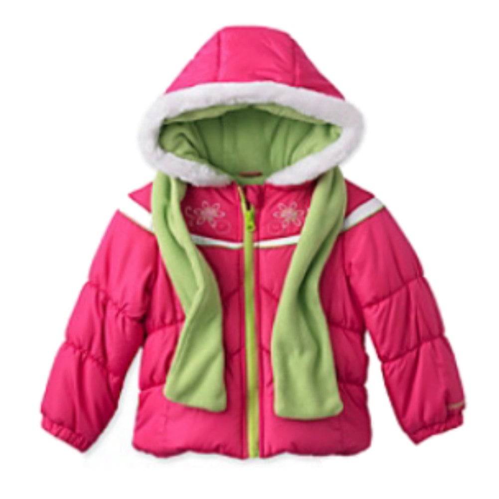 London Fog Little Girls Blue Winter Coat & Scarf Ski Jacket Set Size 4 