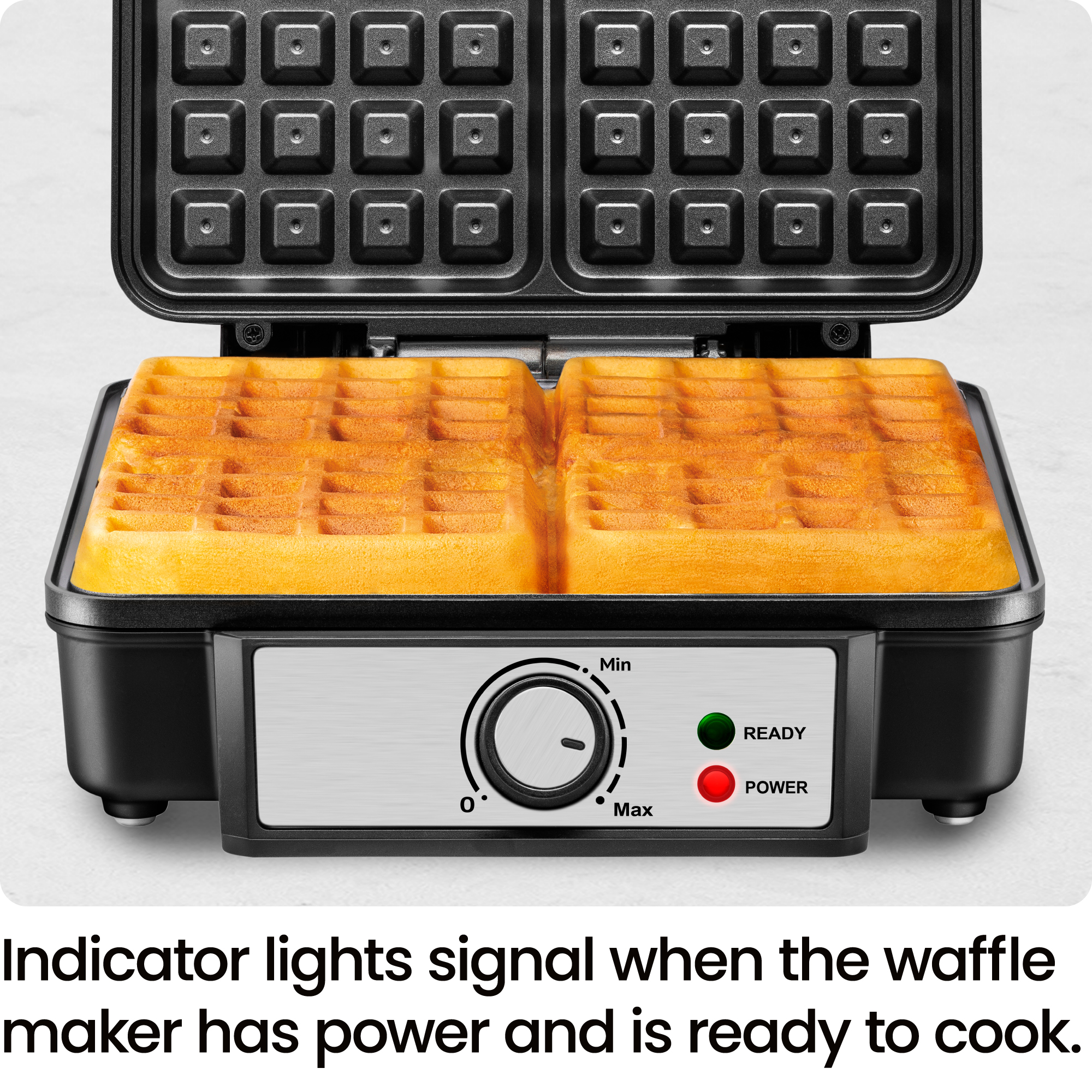 Chefman 4-Slice Belgian Waffle Maker, Stainless Steel photo 5