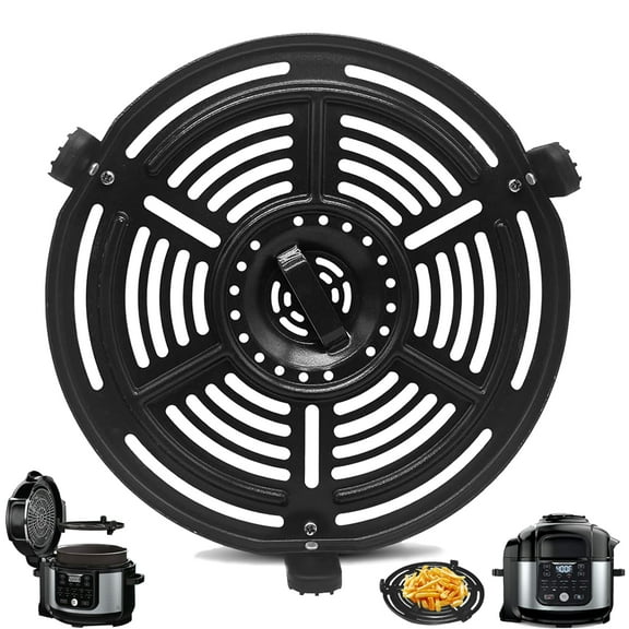 Air Fryer Grill Pan for Ninja FD302 OL501 6.5 Qt Pressure Cooker & Air Fryer, 9.7'' Round Air Fryer Accessories Tray Grill Plate Crisper Plate Replacement Parts with Rubber Bumpers, Dishwasher Safe