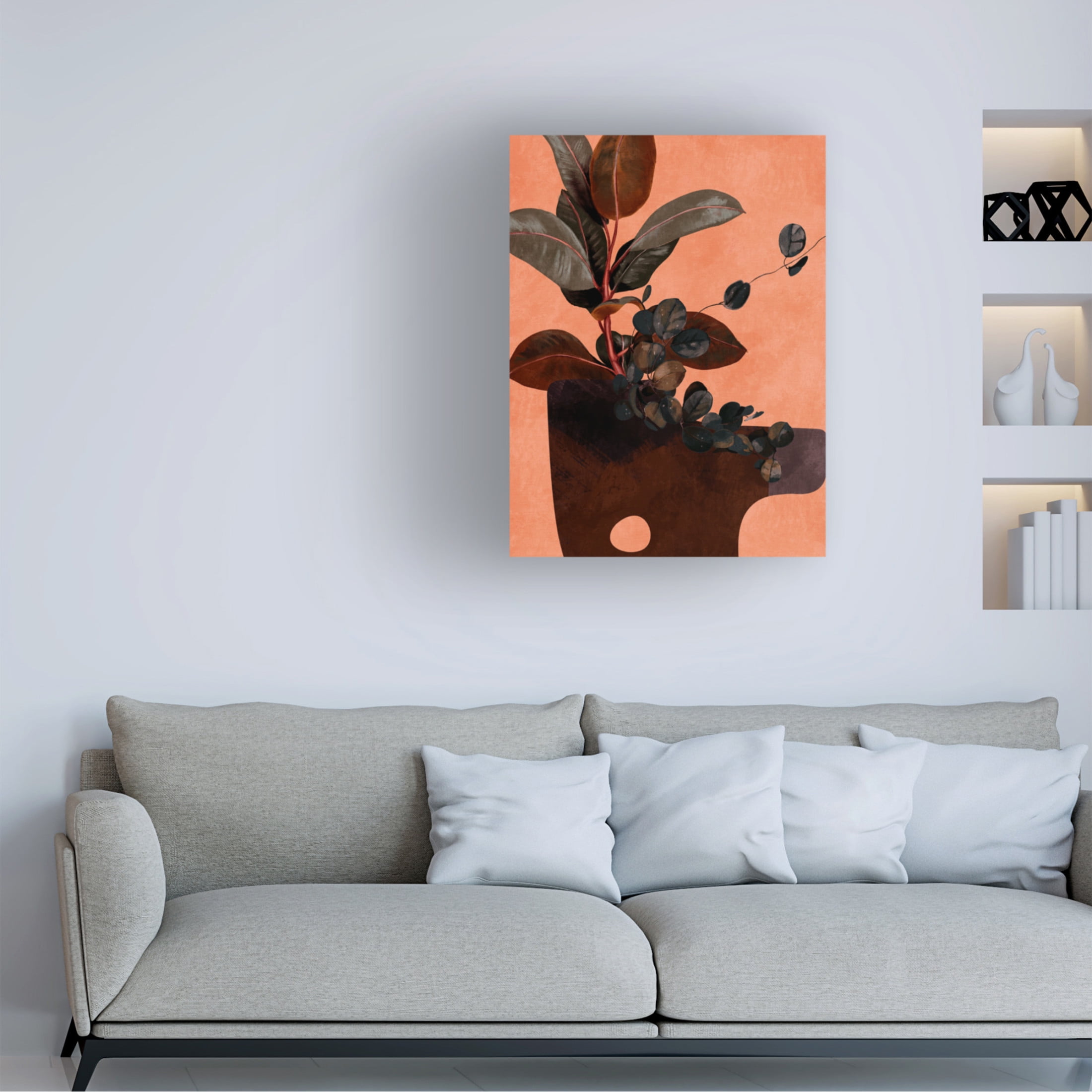 Trademark Fine Art Ana Rut Bre Leaves More 6 Red Canvas Wall Art