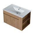 thumbnail image 3 of Modern Bathroom Vanity with Ceramic Basin Solid Wood Frame Storage Cabinet Easy Assembly Bathroom Accessories, 3 of 12