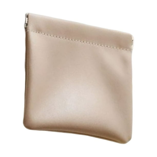 Bewildely Bolsa de cuero impermeable multiusos ligereza bolsillo pequeño Mini bolso monedero almacenamiento mujeres regalo auricular maquillaje Almacenamiento y organización del hogar Caqui