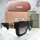 thumbnail image 3 of New MIU MIU Sunglasses Black Square Rectangular Gold Metal Authentic 53-18-135mm, 3 of 6