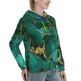 thumbnail image 6 of Honeii Green Gold Glitter Pattern Womens Oversized Hoodies Long Sleeve Sweatshirts Pullover Fall Outfits with Pocket-X-Large, 6 of 7