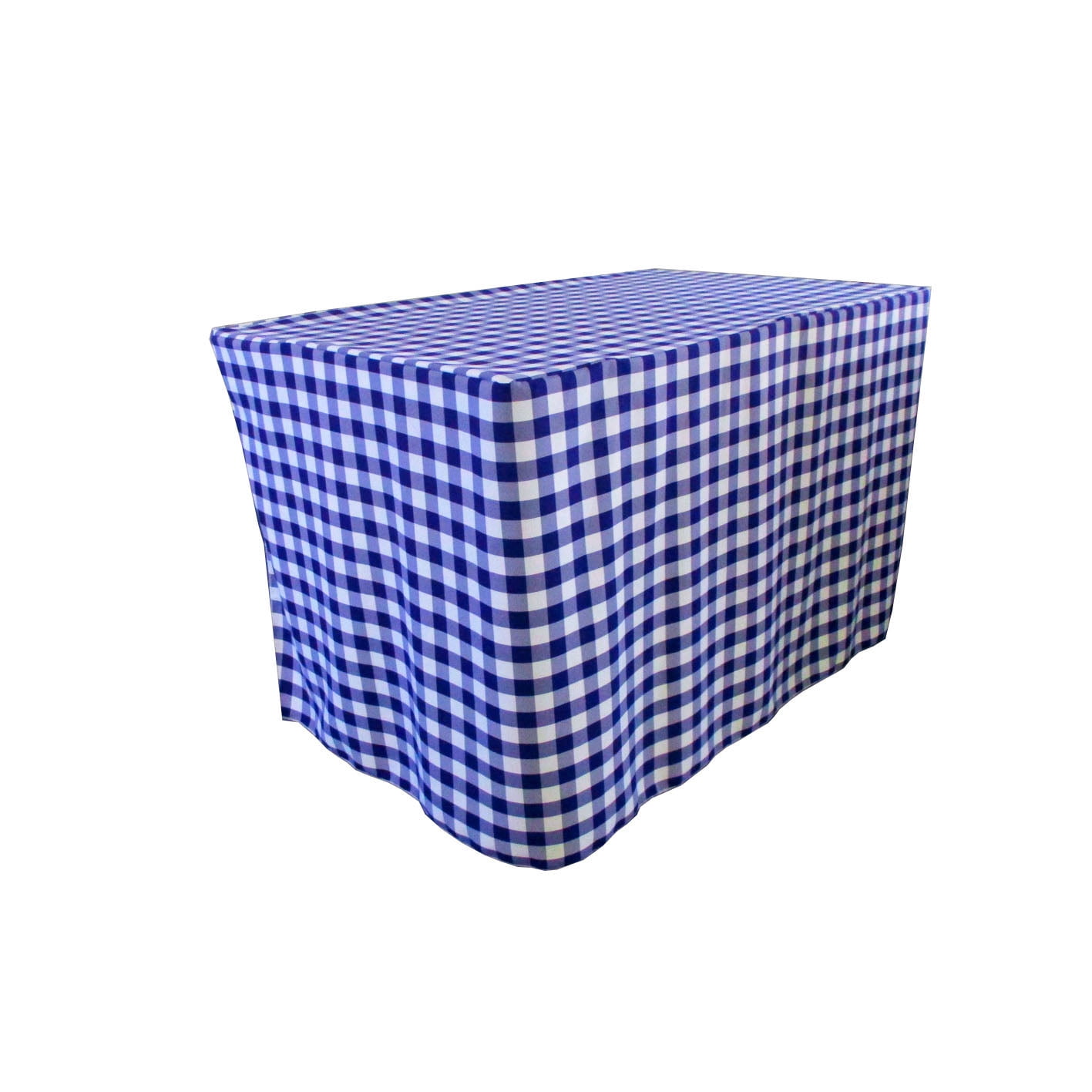 la linen tccheckfit48x24x30royalk50 fitted checkered tablecloth