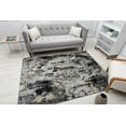 thumbnail image 3 of Rugs America Astor AD40A Onyx Black Transitional Abstract Black Area Rug, 2'6"x8', 3 of 9