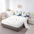 thumbnail image 5 of Castle Fairy Cartoon Mixed Sea Fish 7-Piece Twin Bedding,Spotted Whale Underwater Print Bedding Comforter Set,Blue Yellow,Reversible, 5 of 7
