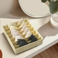 thumbnail image 4 of Caja de almacenamiento para ropa interior y calcetines, armario organizador plegable, fácil de limpiar Cuadrícula beige 7, 4 of 9