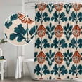 thumbnail image 5 of Xipuska Orange Green Botanical Art Shower Curtain - Water Repellent Fabric Shower Curtains Washable, Summer Greenery Floral Decorative Polyester Cloth Bathroom Curtains Modern Bath Decor 36"x72", 5 of 6
