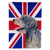 Irish Wolfhound with English Union Jack British Flag Garden Flag