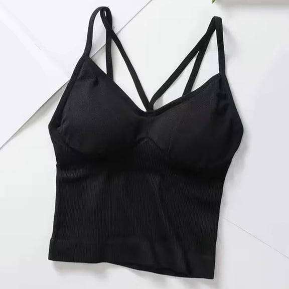 Shirts with Built in Bra Women's Seamless V Neck Camisole Tank Top with Built in Bra Comfortable Stretchy Basic Layering Piece for Everyday WearBlackTank Tops Women Womens Tops