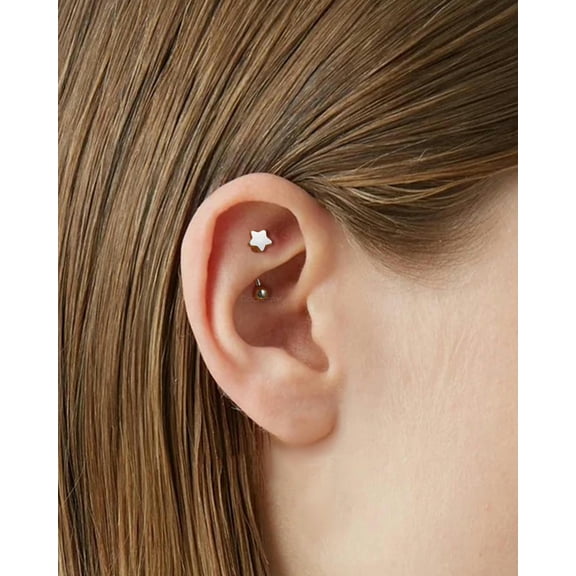QQTDFG 5Pcs Surgical Steel Eyebrow Rings Curved Barbell Navel Lip Helix Tragus Piercing-Silver-8mm