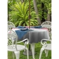 thumbnail image 2 of Outdoor Tablecloth with Umbrella Hole & Zipper, Ombre Grey Pink Round Tablecloth 60 Inch, Modern Abstract Art Gradient Patio Table Cover Waterproof Table Cloth for Picnic/Party, 2 of 7