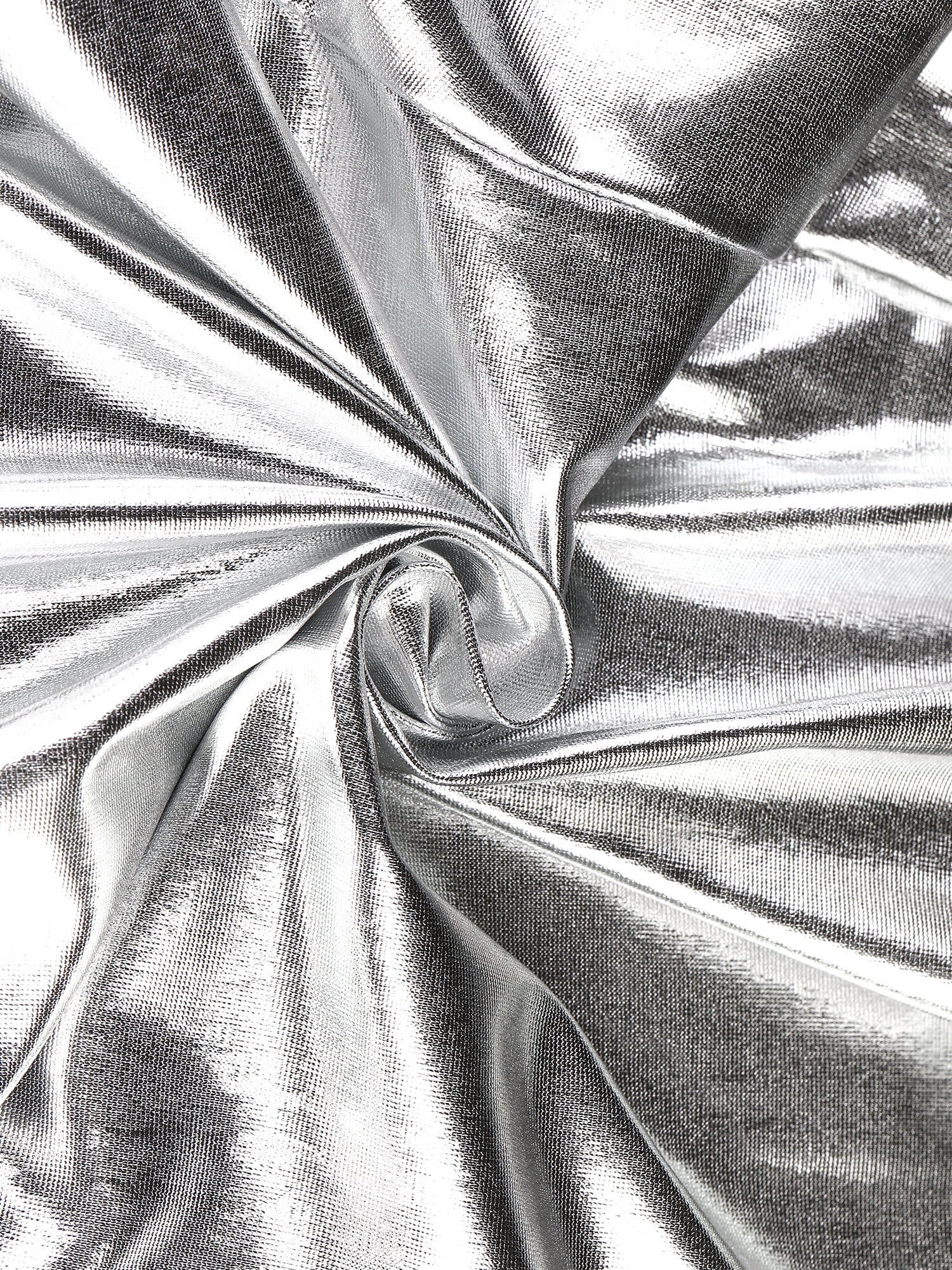 DARING DIVA Women's Sparkle Shiny High Waist Metallic Jogger Pants XS Silver