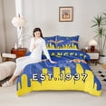 thumbnail image 4 of Castle Fairy Football Full Size Comforter Sets for Teens Boys,Yellow Blue Bedding Sets, 4 of 8